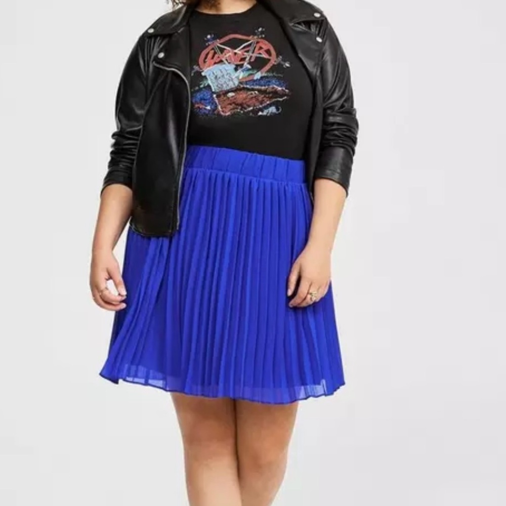 Torrid Royal Blue Pleated Mini Skirt - Picture 10 of 13